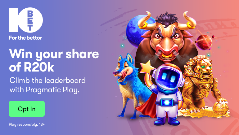 Climb the Leaderboard with Pragmatic Play at 10bet Casino and Win a Share of R20,000!