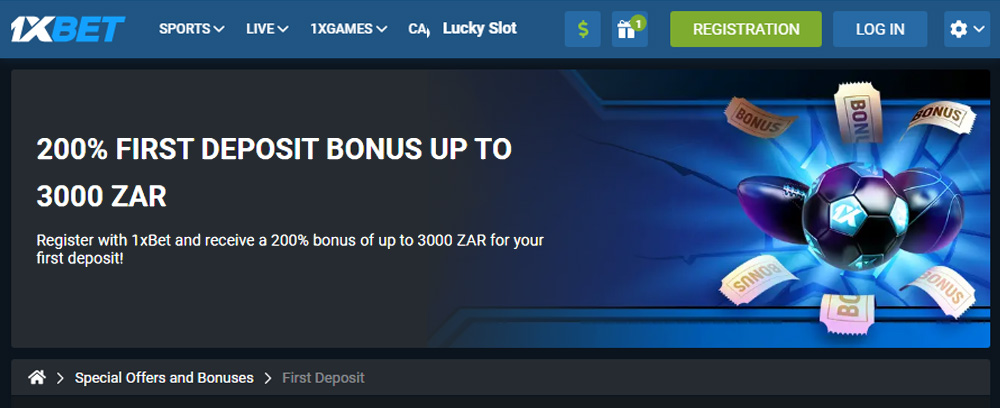1xBet Sportsbook bonus South Africa